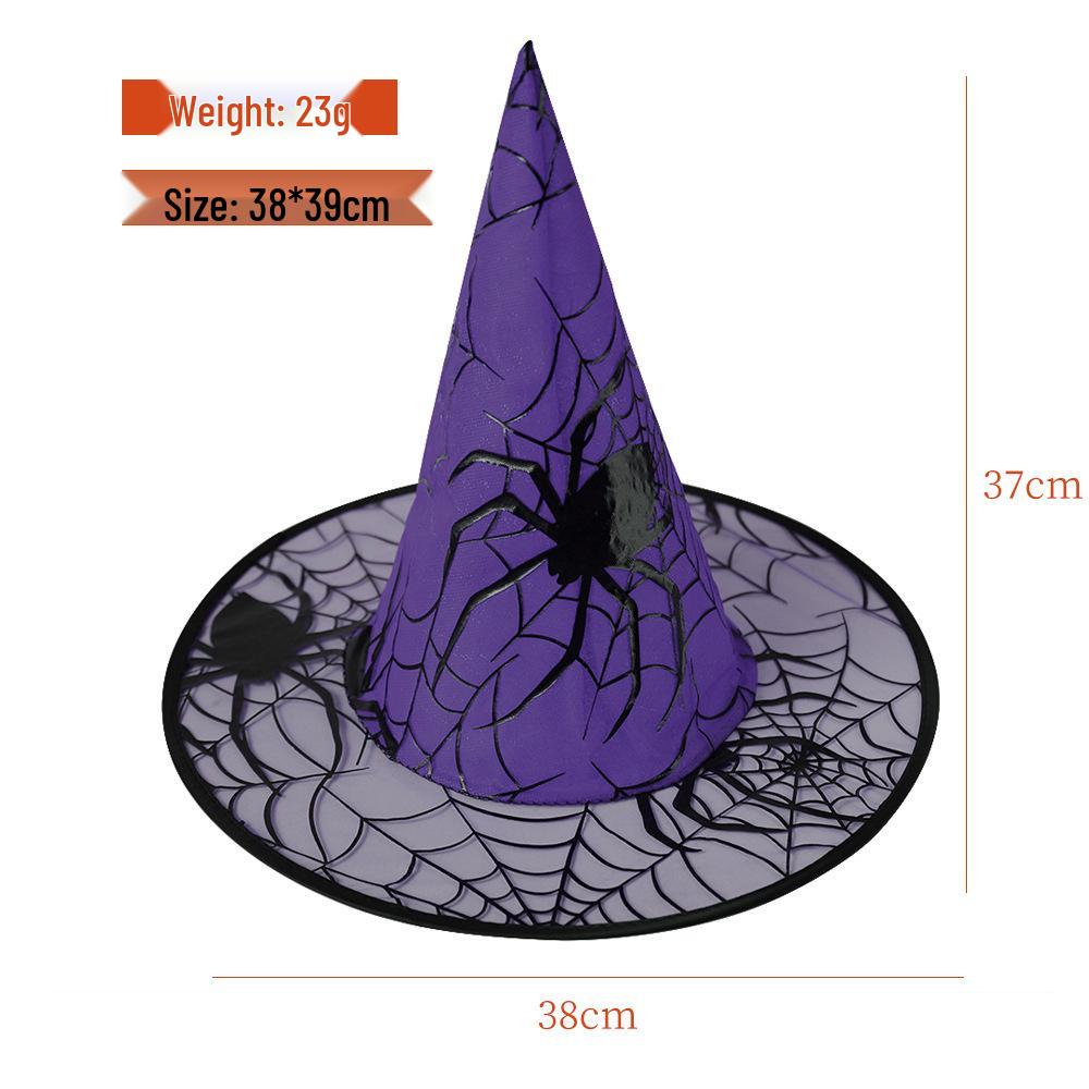 Halloween Witch Hat Costume for Kids and Adults - Mesh Wizard Hat
