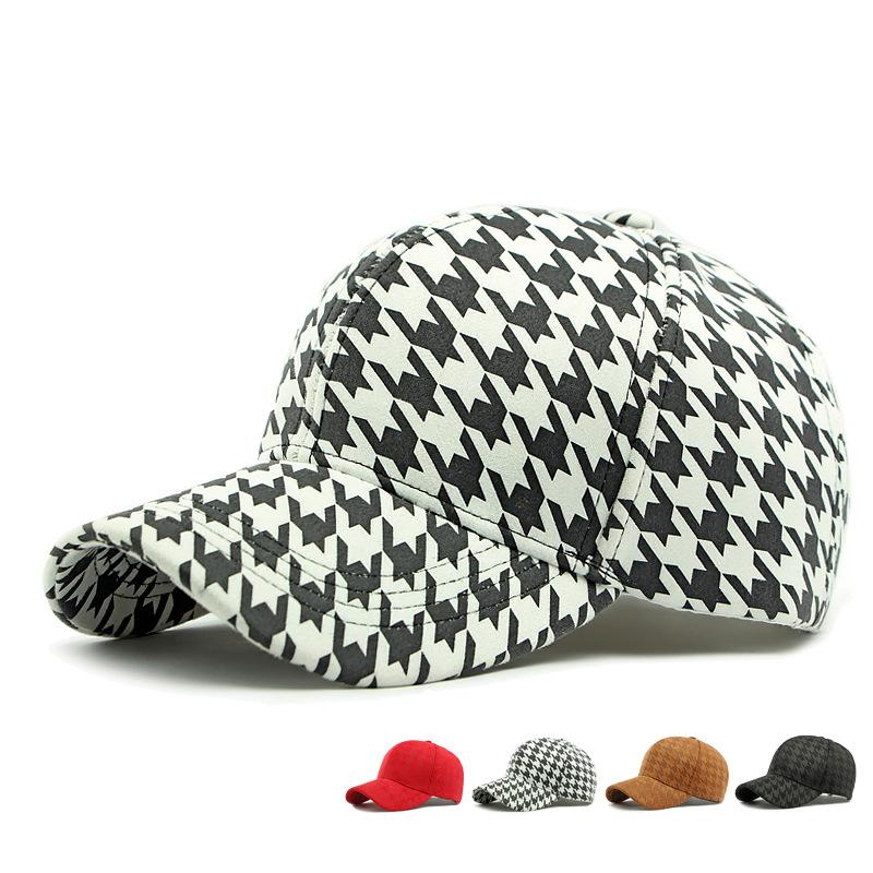 Houndstooth Baseball Cap Women's Spring Outdoor Sunscreen Hat Men's Cap