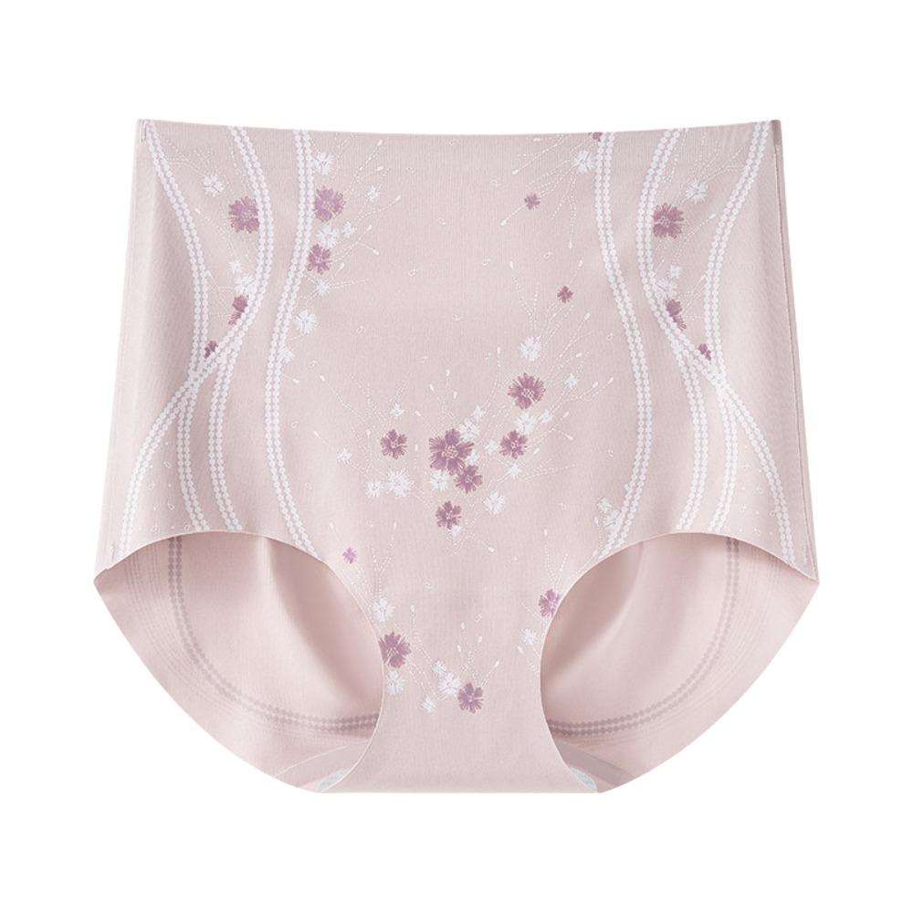 High Waist Butt Lifter Briefs Flowers Tummy Control Underwear Breathable Seamless Underpants  Women