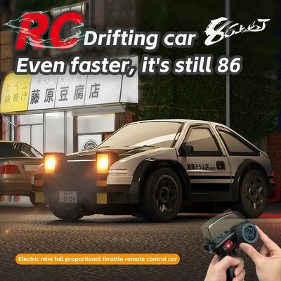 1:64 Carro de Drift RC de Mesa 2.4G Carro de Corrida de Alta Velocidade Mini Carro de Controle Remoto de Mesa de Quatro Rodas Brinquedo Elétrico para festa de jogo presente