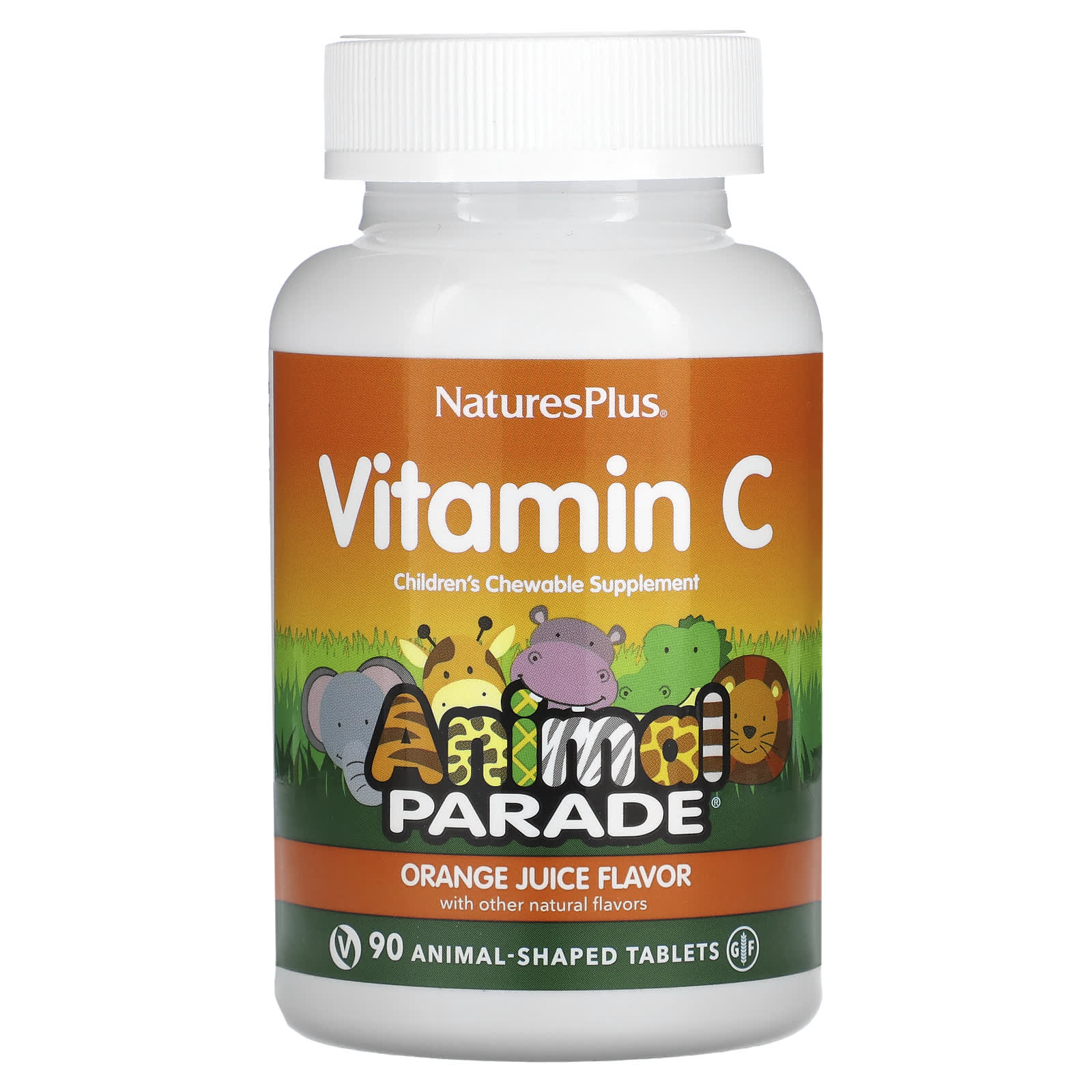 

Source Of Life, Animal Parade, Vitamin C, Natural Orange Juice Flavor, Animal Shaped Tablets, 90 Tablets