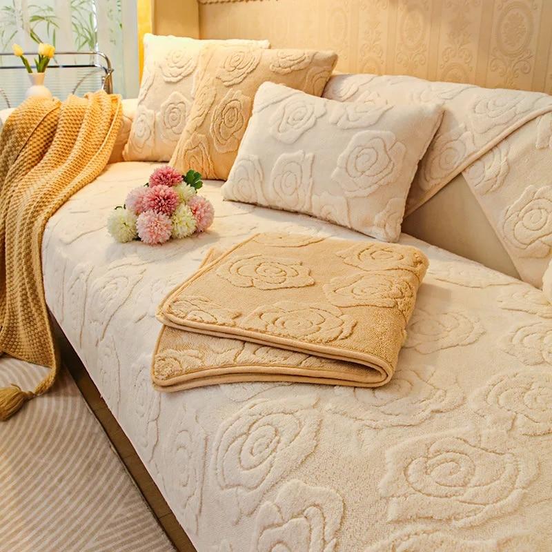 Verdicken Sie warme Sofabezüge Sofas Handtuch Anti-Rutsch-Couchschutz für Wohnzimmer Schonbezug Abnehmbare Sofadecke Haustiere Kindermatte