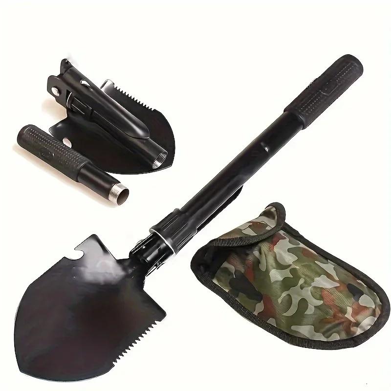 Damaly,4-in-1 Multifunctional Folding Shovel For Outdoor Survival And Camping, Durable Stainless Steel Shovel With Saw