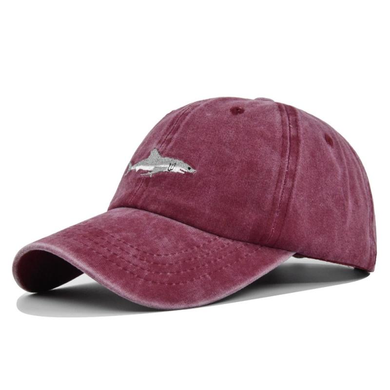 Stitched Shark Embroidery Baseball Cap for Women Men Curved Strapback Snapback Cap Dad Hat Summer Fish Sun Hip Hop Hat Cap