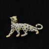 Vintage Brass & Enamel Distressed Leopard Brooch - Unique 3D Design for Coats and Suits