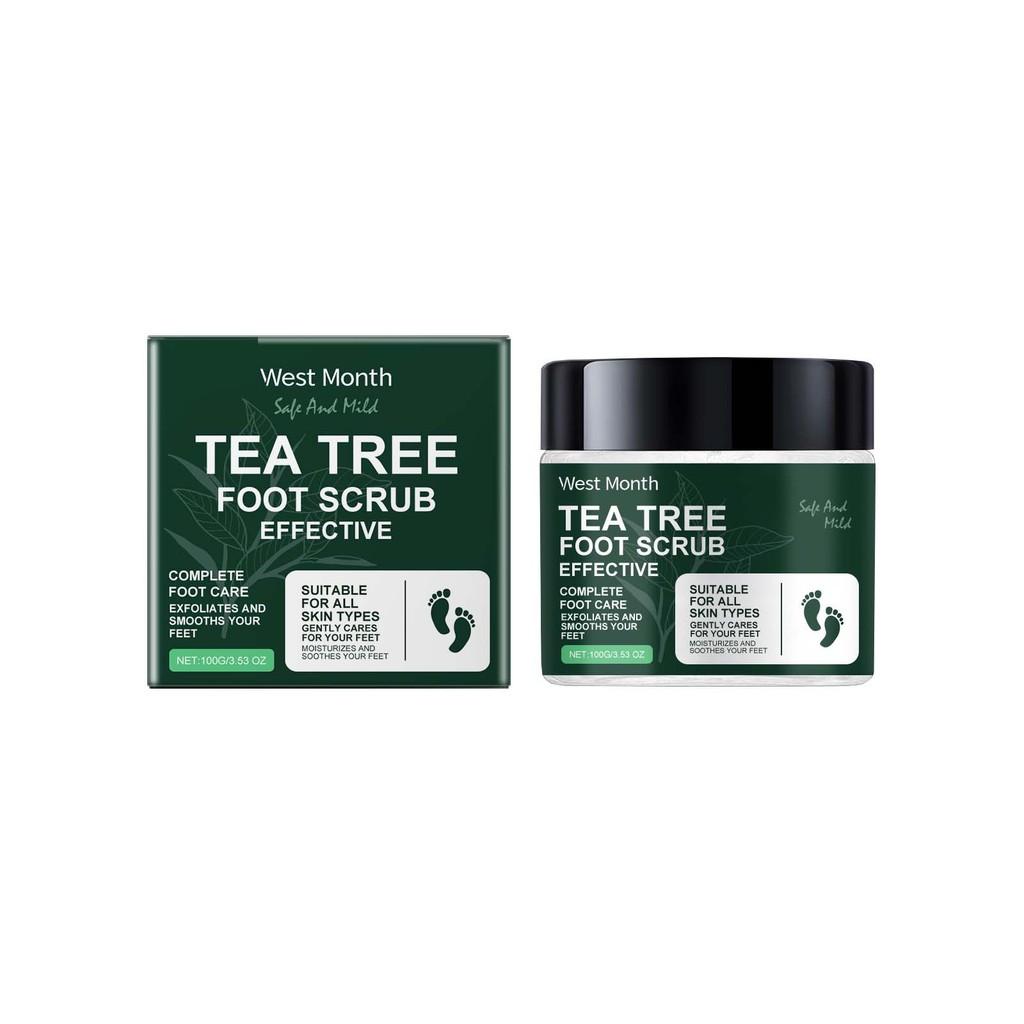 West Month Tea Tree Foot Scrub Exfoliating And Moisturizing For Soft Silky Feet 100g