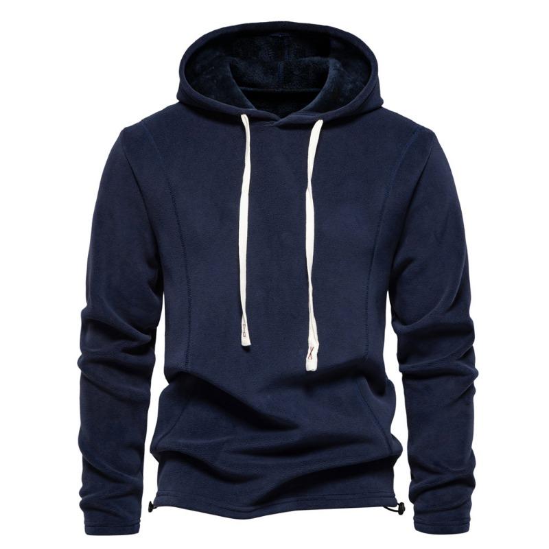 

Men s Long Sleeve Hooded Sweatshirt Versatile Men s Fleece Thermal Sweatshirt XXL темно-синий
