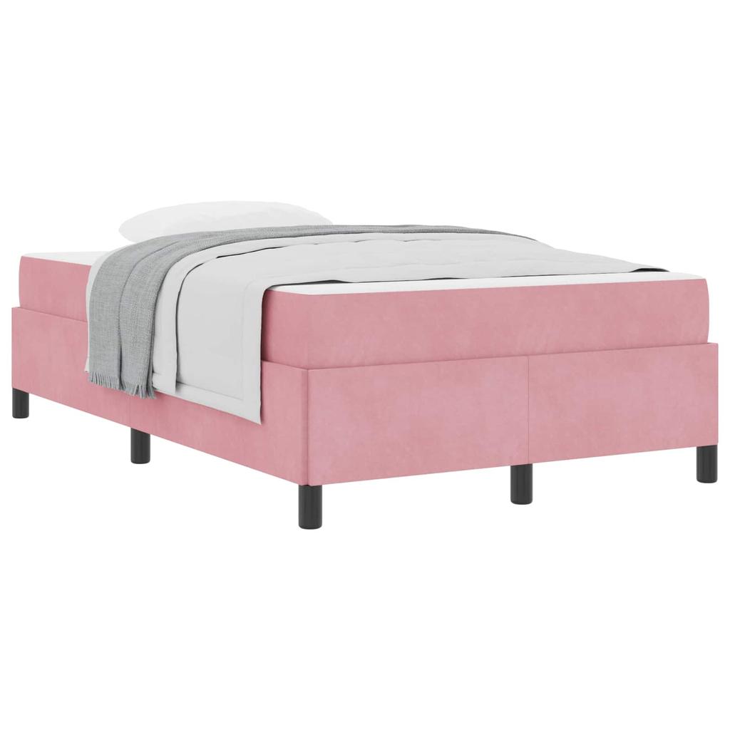 Bed Frame with Mattress Pink 120 x 190 cm Fabric