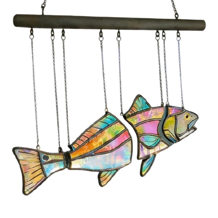 

Colorful Fish Suncatchers 2D Acrylic Stained Glass Effect Window Hanging Garden Decors Valentines Day Gift for Womens 1