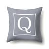 Polyester Pillow Case Gray Base Literary Home Car Decoration 26 English Letter Cushion Car Cushion Cover