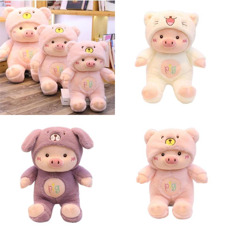 Cartoon Stuffed Animal Pig Plush Toy Gift Kids Pink White Purple Sizes Multiple
