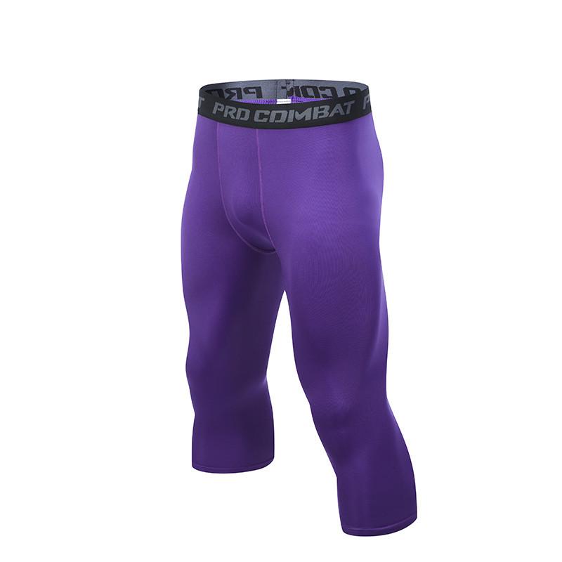 Quick-Dry High-Elastic Cropped Sports Leggings, Available In 9 Colors, Ideal for Fitness, Outdoor Training, and Basketball, Sweat-Absorbing Design.