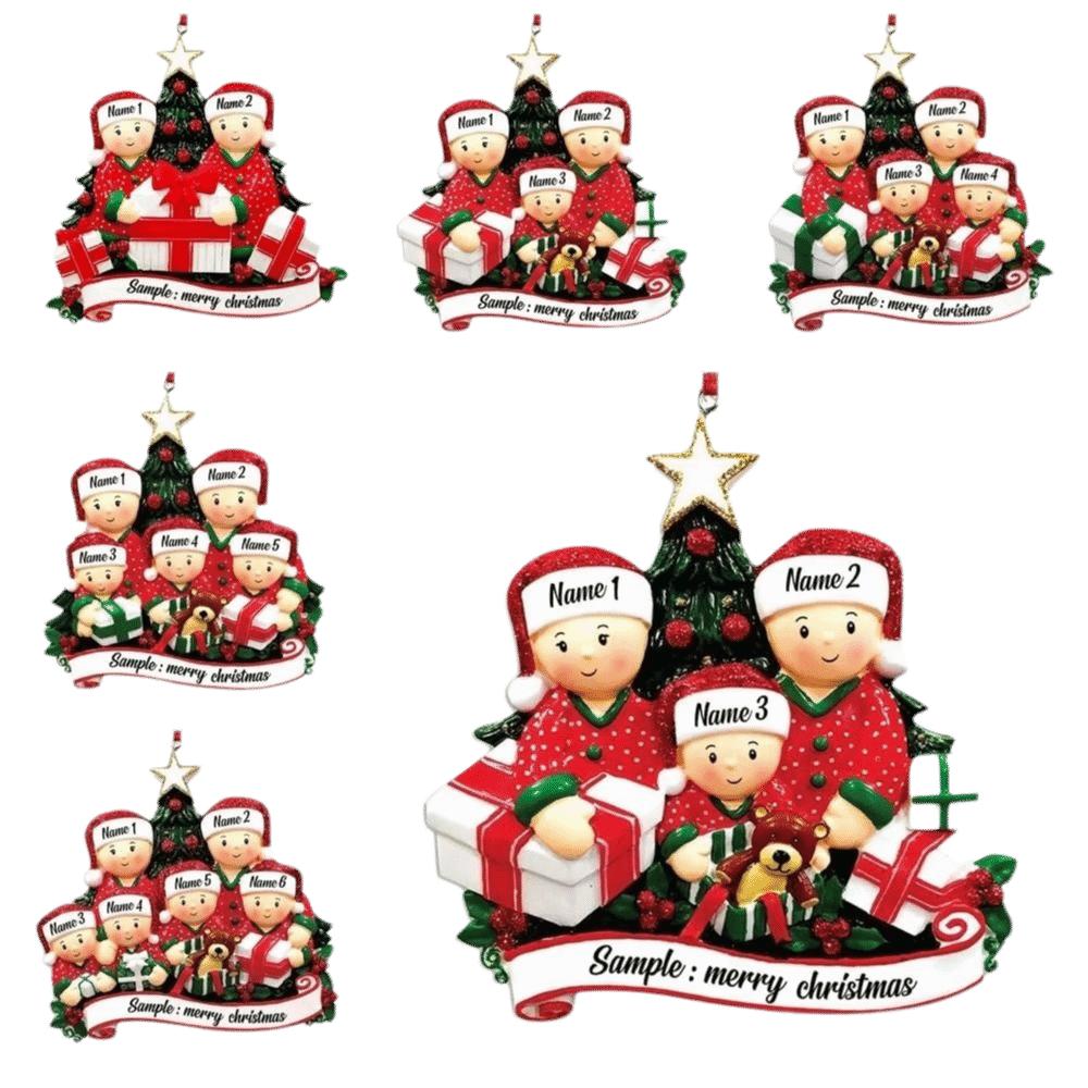 Resin Christmas Ornament DIY Xmas Hanging Charm Cute Tree Pendant Christmas Tree