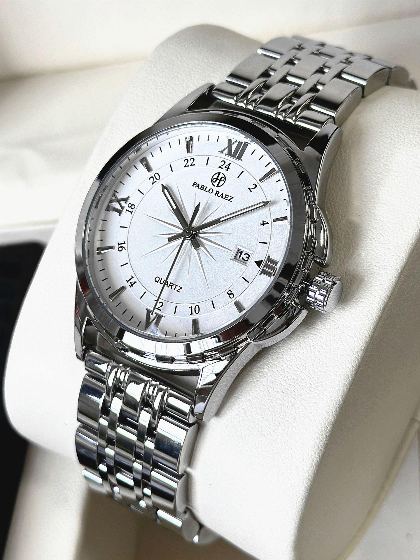 

Men s Fashion Quartz Watch: Large Dial, Stainless Steel, Waterproof Business Design
