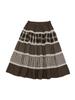 Phased Cottage Mix Pattern Skirt_Brown