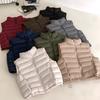 Cotton Vest Women's Autumn and Winter New Stand-up Collar Short Cotton Vest Pocket Zipper Light and Slim Vest