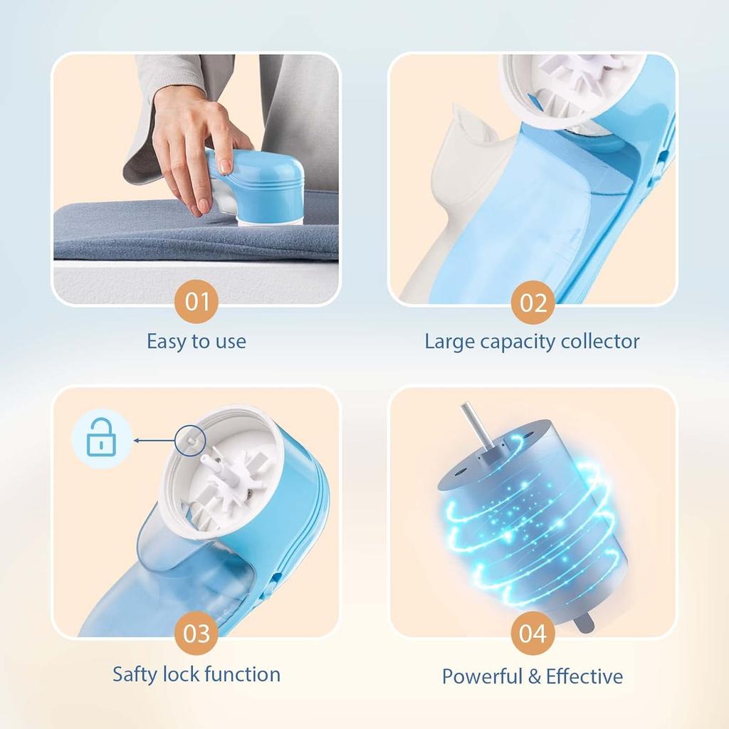Fabric Shaver, Electric Lint Remover, Lint Shaver with 3 Replaceable Blades USB Rechargeable, Sweater Shaver, Clothes Shaver, Pilling Remover, Fabric