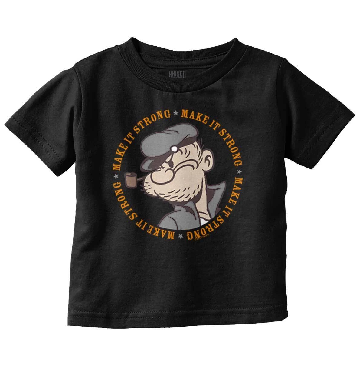 Make It Strong Funny Popeye Cartoon Sailor Unisex Toddler Kids Youth T Shirt XXL