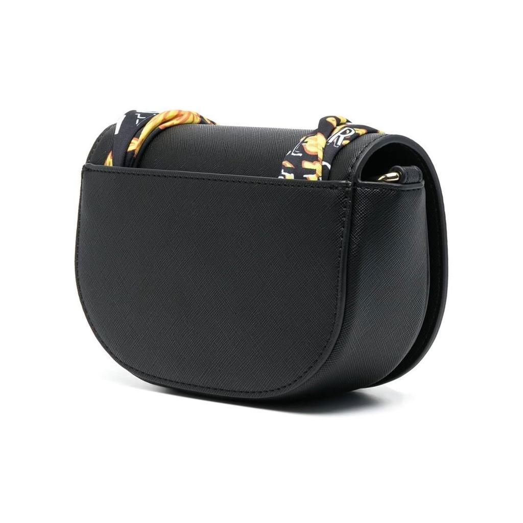 New VERSACE JEANS COUTURE Leather Saddle Bags Shoulder Bags Small Size Women's Black 74VA4BAB-ZS467-899