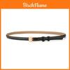 Womens Genuine Leather Slim Waist Belt For Dresses And Shirts With Metal Buckle For Casual Or Office Wear