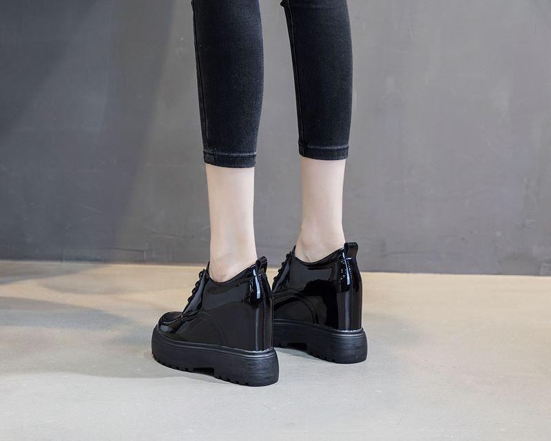 2024 Koreanische Plateau-Damenlederschuhe - 11cm Höhenboost für schlankere, längere Beine
