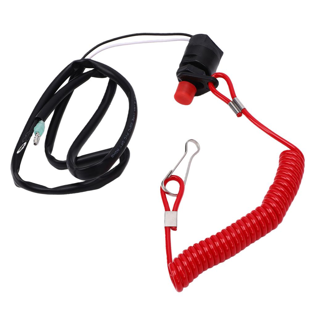 Boat Engine Motor Emergency Kill Stop Switch with Safety Lanyard for Outboard 15 25 30 40 Horsepower 6E9 82575 01 00