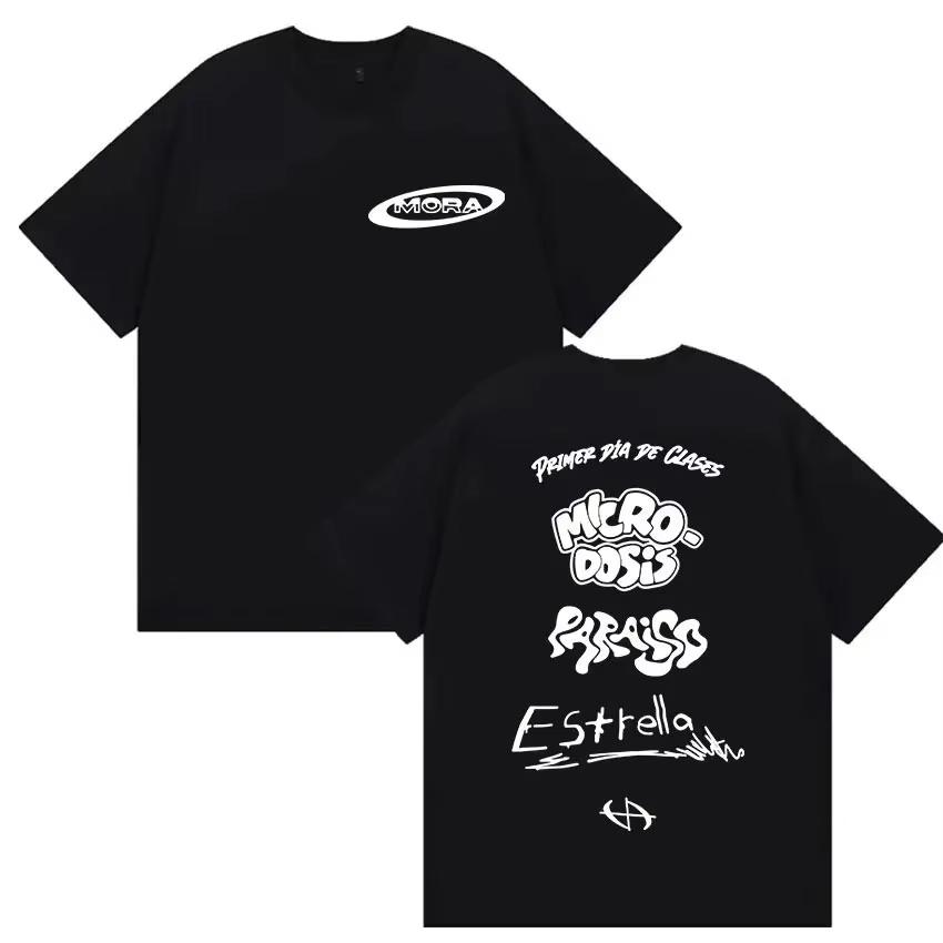 Summer Hot Sale Rapper Mora Album Tee Shirt Unisex Fashion Tshirt Hip Hop Streetwear Top Y2k Gothic Cotton Oversized Tshirt
