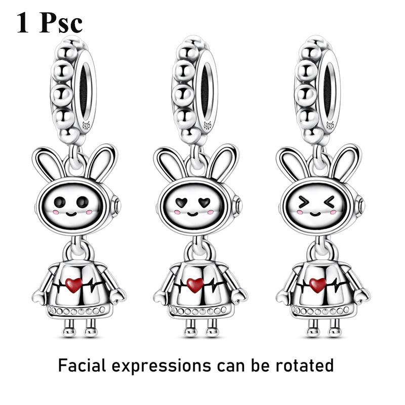 New Charms Beads Pendants Copper Panda Heart Shape Family Elephant Charm Fit Original Bracelet Woman Jewelry