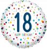 Balon Foliowy Kolorowe Konfetti 18 Urodziny Osiemnastka Party Ozdoba 43Cm