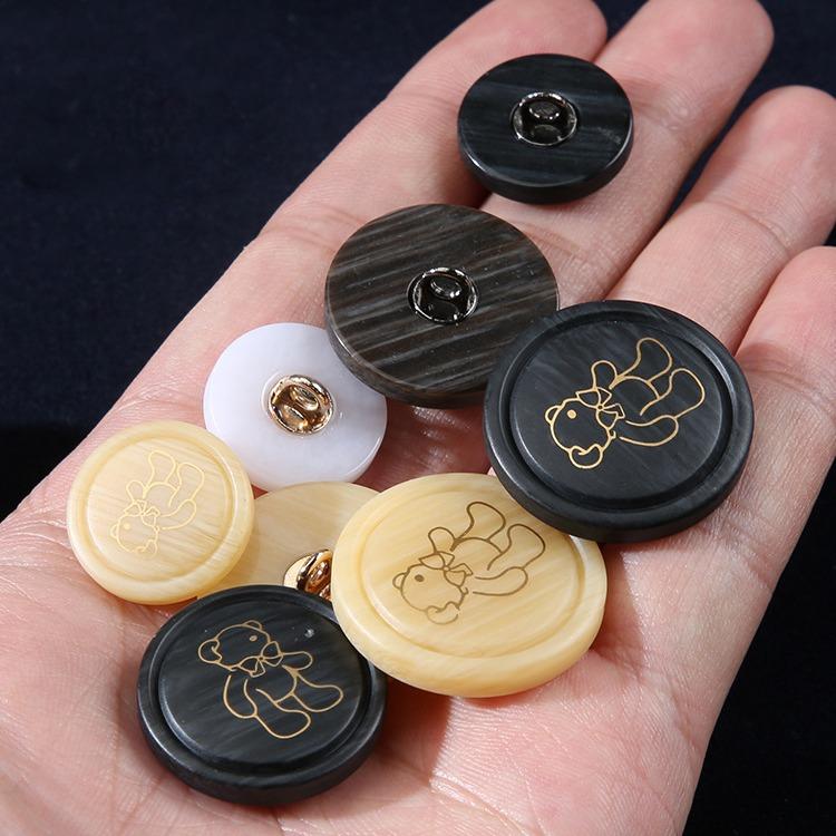 Sweater Button Top Women'S Round Coat Resin Button Cartoon Children'S Button Cardigan Jacket Cute Button High-End