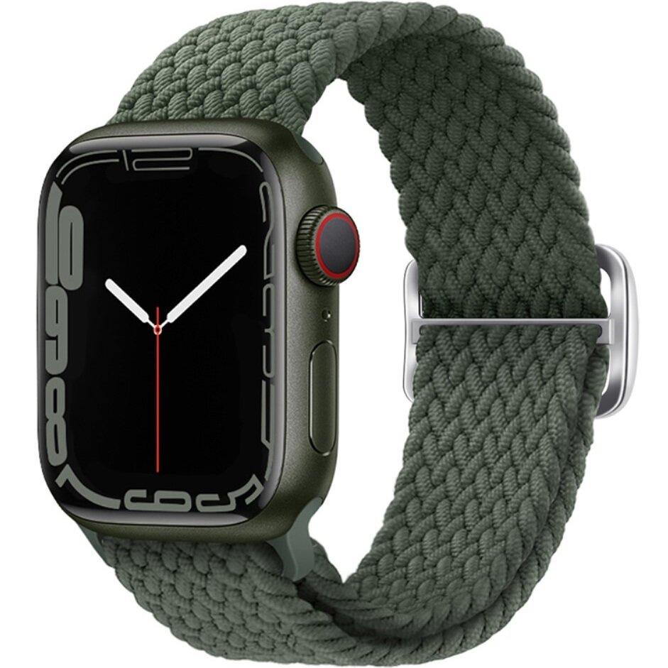 Nylon Strap for Apple Watch 1/2/3/4/5/6/7/8/9/10/11/SE Ultra 1/2/3 42/44/45/46/49mm, Green
