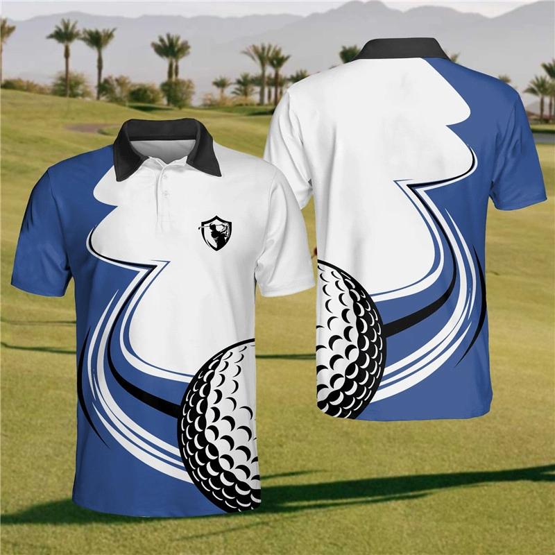 Funny Mens Golf Polo Shirts Fashion Trendy Short Sleeve 3D Printed Summer Polo Shirt Loose Breathable Lapel Button Tees Tops