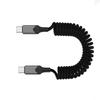 Fast Speed USB5 Type C Spring Cable 240W Power 80Gbps Transfer 16K Video Output for All Type C Devices
