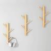 1PC Wall-mounted Coat Rack Creative Coat Rack Bedroom Wooden Hook Modern Solid Wood Simple 4 Hooks