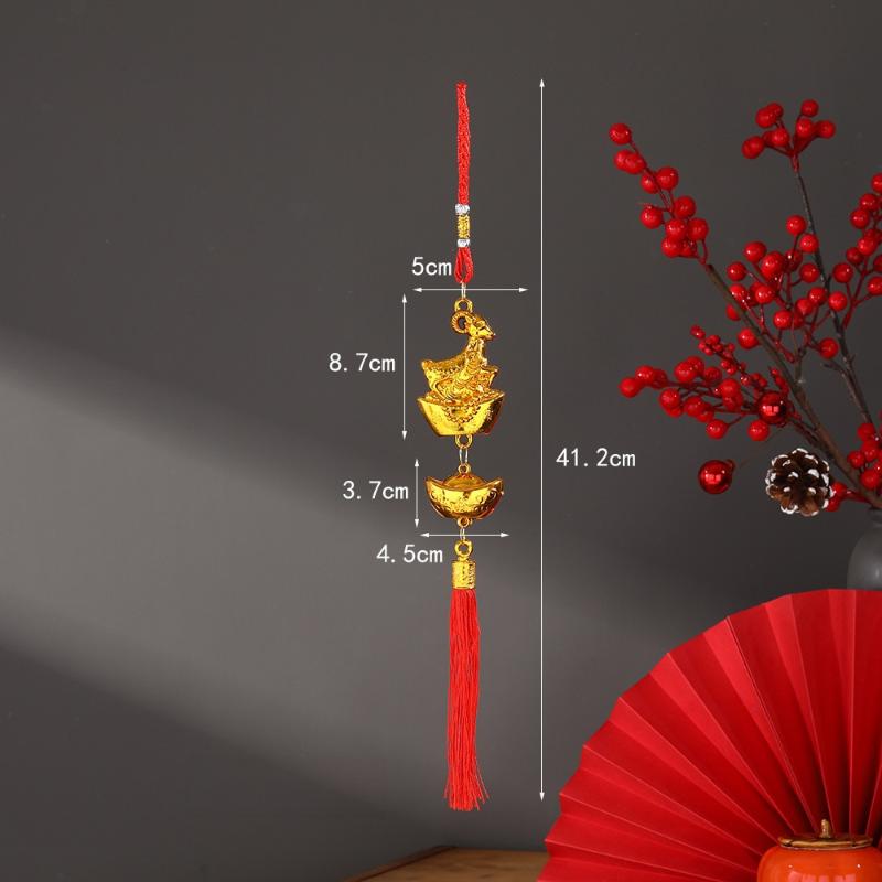 2027 Chinese New Year Goat Hanging Ornament Red Tassel Lucky Spring Festival Decor Gifts