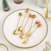 6pcs/set Christmas Spoons for Home Tableware Coffee Spoon Teaspoons Dessert