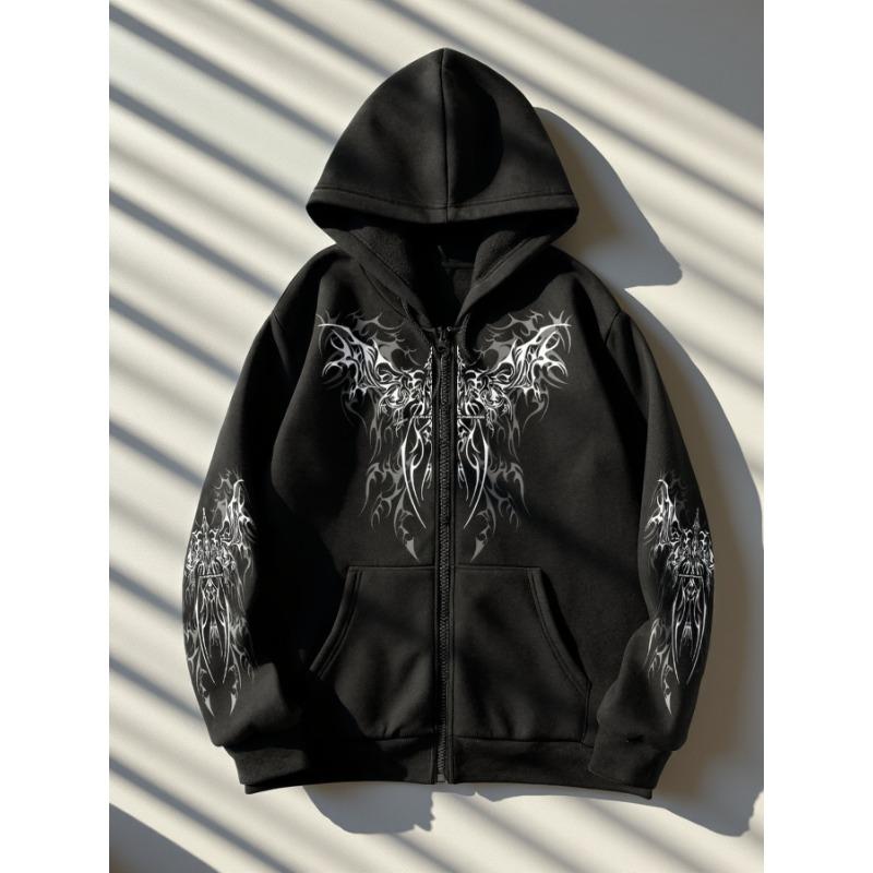 Felpa con cappuccio e zip Design Originale Stile Dark più venduta, Felpa con cappuccio e zip Tendenza Moda Streetwear alla moda