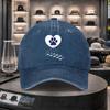 Paw Print Heart Washed Denim Baseball Cap Adjustable Unisex Casual Snapback Hat