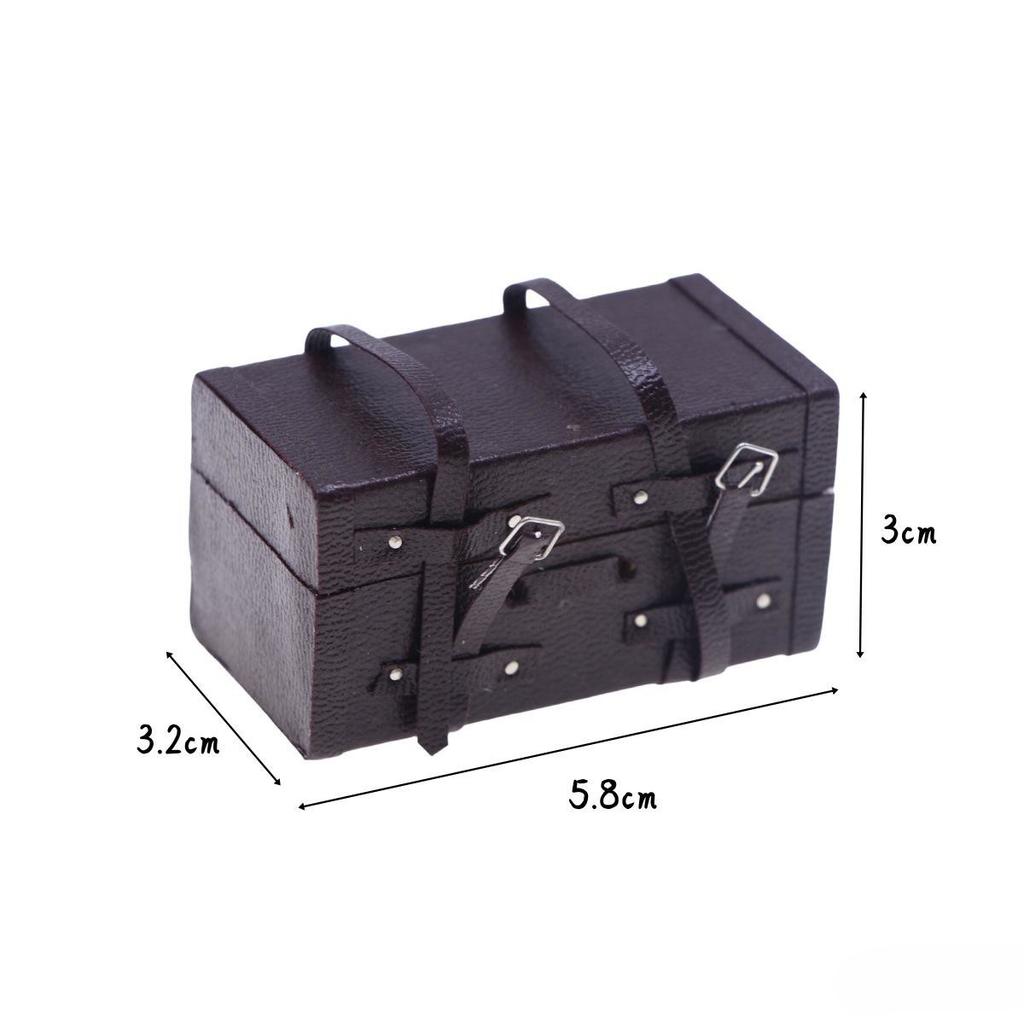 Valigia in Pelle per Bambola Mini 1:Valigia Portatile in Miniatura Scala 1:12 Valigia Vintage Mobili per Casa delle Bambole Accessori per Bambole Fai da Te Regalo