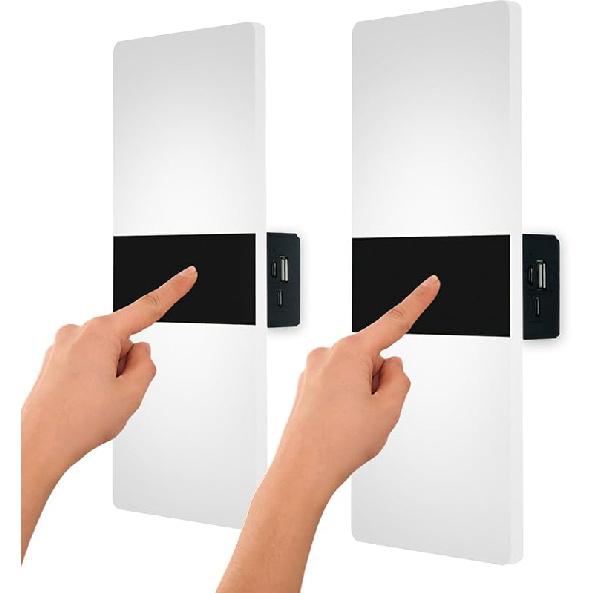 Rechargeable Wall Lights Set of 2 Battery Operated Wall Sconces Indoor LED Wireless USB Charging Batteries Lamps Portable Magnetic Wall Lighting for