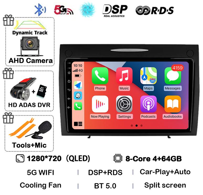 Android 14 Carplay Auto For Mercedes Benz SLK Class R171 SLK200 SLK280 SLK300 2000-2011 Car Radio Multimedia Video Player Stereo