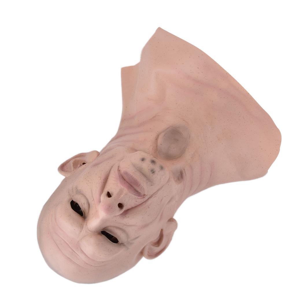 Realistic Bald Head Man Mask Latex Human Face Mask Funny Scary Halloween Costume Cosplay Props