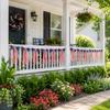 Patriotic Star Bow Tassel Banner Hanging Decoration for Memorial Day Independence Day Party Indoor Outdoor Decor