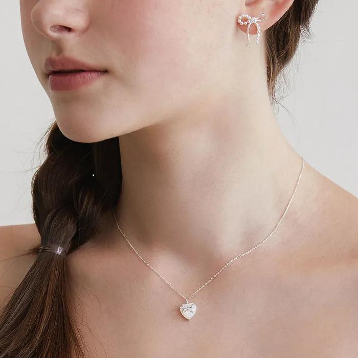 (Silver 925) Gift Heart Pendant Necklace NZ2405