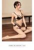Sexy PU Leather Lingerie Cutout Bikini Swimsuit Top and Bottom Set Harness Bra Mistress Slave Bundled SM Costume Underwear [XuanXuan] G-String Women's