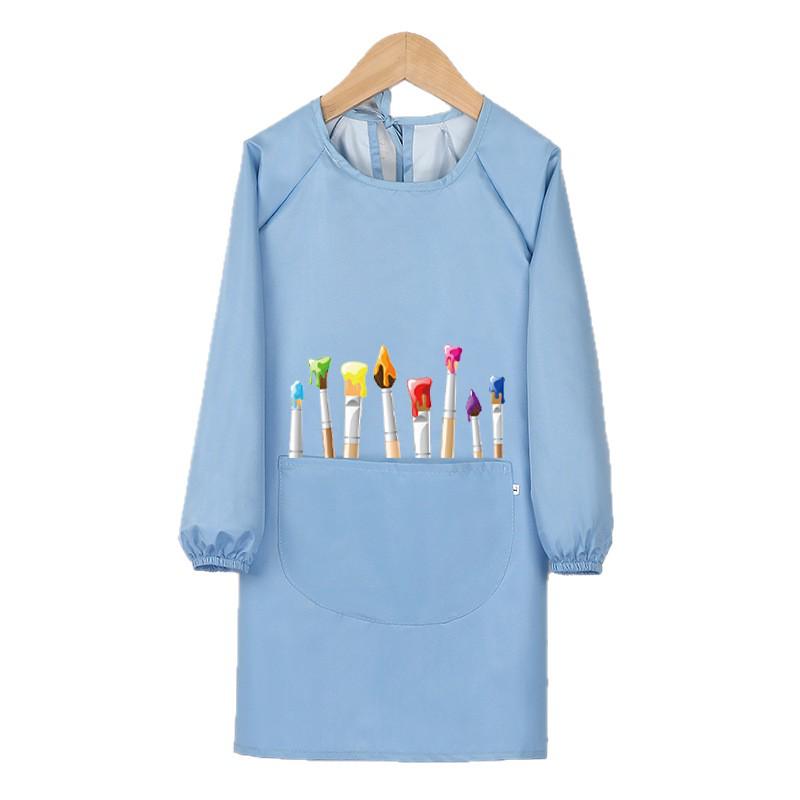 Grembiule Artistico Impermeabile per Bambini - Grembiule Protettivo da Pittura con Chiusura a Bottoni Posteriori e Resistenza alle Macchie
