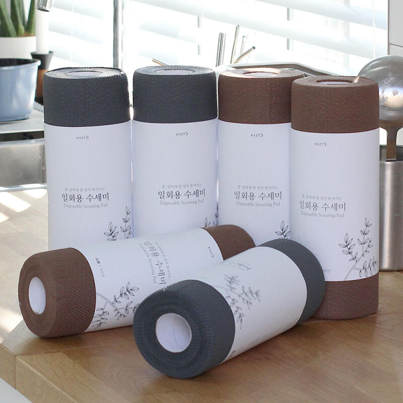 60-sheet disposable dishcloth roll type 6 packs brown