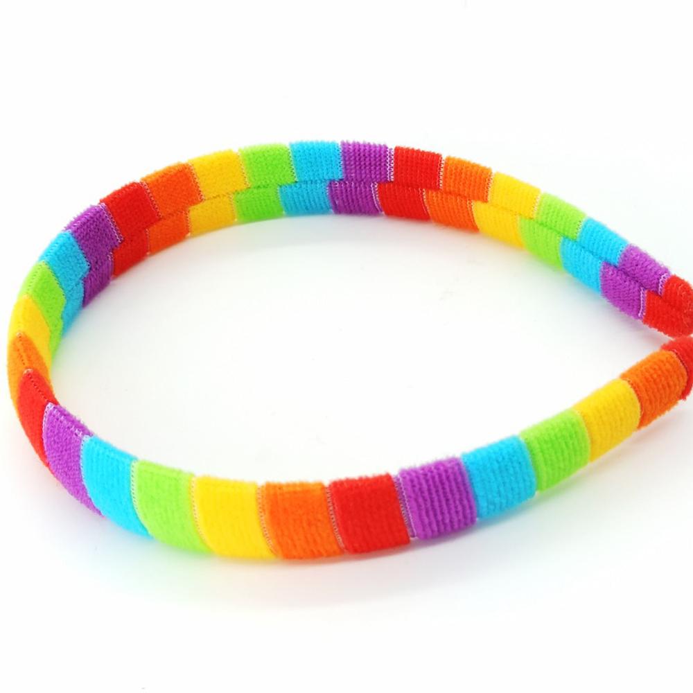 Rainbow Headbands For Women Cotton Party Cartoon Hair Hoop Anti-skid Satin Cute DIY Headwear Hair Accessories