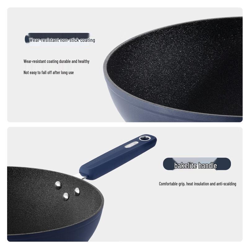 Chui Da Huang 30cm Deep Blue Non-stick Wok
