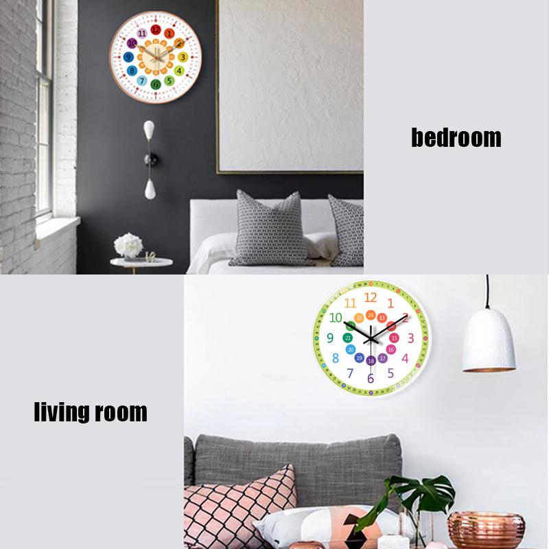 8 Inch Silent Wall Clock For Student Teaching Clock For Classrooms Non Ticking Learning Clocks Wall Decor Educational Tools